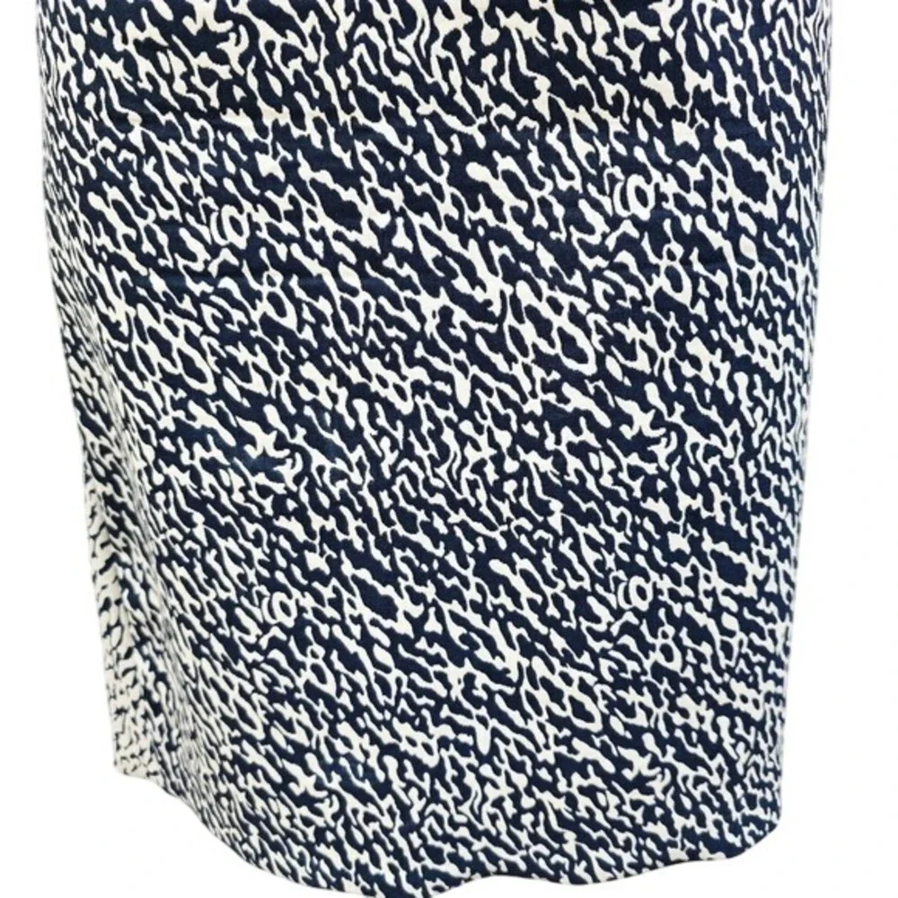 Diane von Furstenberg Navy White Snake Wave Jacquard Sheath Dress 12 D6758298S13